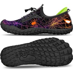 Built-in Heel Grips Water Shoes for Kids Girls Boys Hiking Wide Barefoot Swim Beach Pool Big Kid(Dark Warrior)