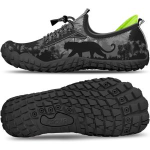Built-in Heel Grips Water Shoes for Kids Girls Boys Hiking Wide Barefoot Swim Beach Pool Big Kid(Forest King)