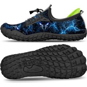 Built-in Heel Grips Water Shoes for Kids Girls Boys Hiking Wide Barefoot Swim Beach Pool Big Kid(Thunderbolt Eagle)