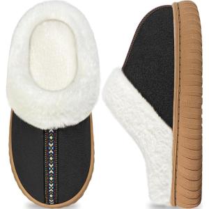CROVA Slippers For Women Indoor and Outdoor Fuzzy House Slippers Memory Foam Warm for Home Womans Size