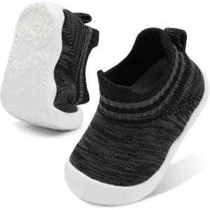 Centipede Demon Baby Shoes Baby Boys Girls Sock Shoes Breathable Infants Toddlers Slippers Indoor Outdoor Boots First Walking Shoe Slip On Sneakers Non Slip with Soft Rubber Soles(Stripe Codagrey)