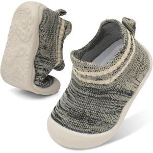 Centipede Demon Baby Shoes Baby Boys Girls Sock Shoes Breathable Infants Toddlers Slippers Indoor Outdoor Boots First Walking Shoe Slip On Sneakers Non Slip with Soft Rubber Soles(Stripe Armygreen)