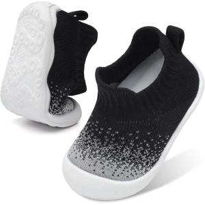 Centipede Demon Baby Shoes Baby Boys Girls Sock Shoes Breathable Infants Toddlers Slippers Indoor Outdoor Boots First Walking Shoe Slip On Sneakers Non Slip with Soft Rubber Soles(Black Grey)