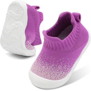 Centipede Demon Baby Shoes Baby Boys Girls Sock Shoes Breathable Infants Toddlers Slippers Indoor Outdoor Boots First Walking Shoe Slip On Sneakers Non Slip with Soft Rubber Soles(Purple Pink)