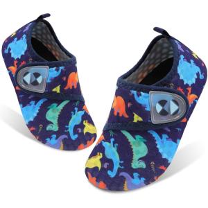 Centipede Demon Kids Water Shoes Boys Girls Breathable Swim Pool Shoes Quick Dry Aqua Shoes Toddler Aqua Socks Barefoot Beach Shoes Sandals for Outdoor Water Sports Little/Big Kids(Navy Dinosaur)