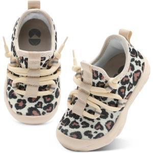 Centipede Demon Toddler Shoes Boys Girls Barefoot Shoes Kids Breathable Walking Running Shoe Slip on Sneakers Lightweight Outdoor Athletic Tennis Shoe(Beige Leo)