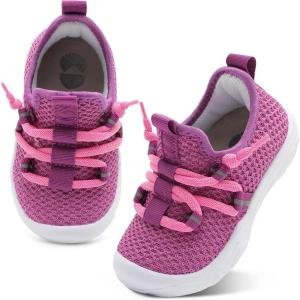 Centipede Demon Toddler Shoes Boys Girls Barefoot Shoes Kids Breathable Walking Running Shoe Slip on Sneakers Lightweight Outdoor Athletic Tennis Shoe(Fl Purplepink)