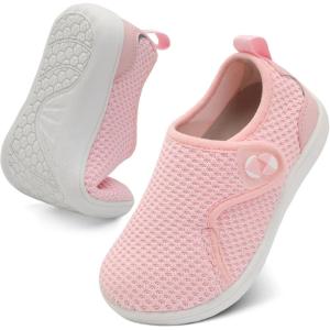 Centipede Demon Toddler Shoes Boys Girls Wide Barefoot Shoes Kids Zero Drop Minimalist Sneakers Adjustable Tennis Shoe Breathable Slip On Shoe for Outdoor Walking Running(Pink)