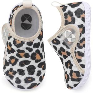 Centipede Demon Toddler Water Shoes for Girls Boys Kids Barefoot Swim Beach Aqua Socks Summer Sandals Breathable Quick Dry for Pool River Outdoor Water Sports(Cmesh Leopattern)