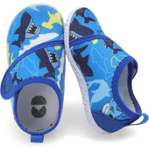 Centipede Demon Toddler Water Shoes for Girls Boys Kids Barefoot Swim Beach Aqua Socks Summer Sandals Breathable Quick Dry for Pool River Outdoor Water Sports(Dpoly Blueshark)