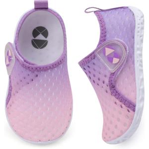Centipede Demon Toddler Water Shoes for Girls Boys Kids Barefoot Swim Beach Aqua Socks Summer Sandals Breathable Quick Dry for Pool River Outdoor Water Sports(Ty2 Bmeshpinkpurple)