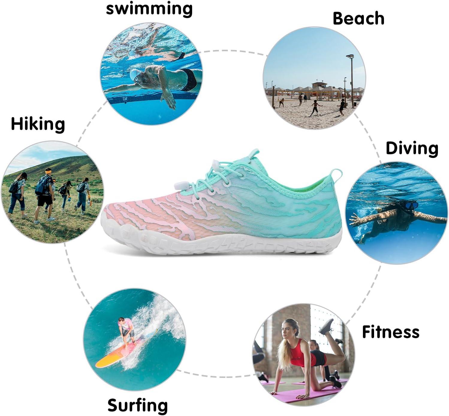 image:imageCentipede Demon Swim Water Shoes for Women Men Quick Dry Barefoot Aqua Sneakers Shoe for Beach Hiking Diving Boating River Outdoor Water SportsTy6 Jybluepink