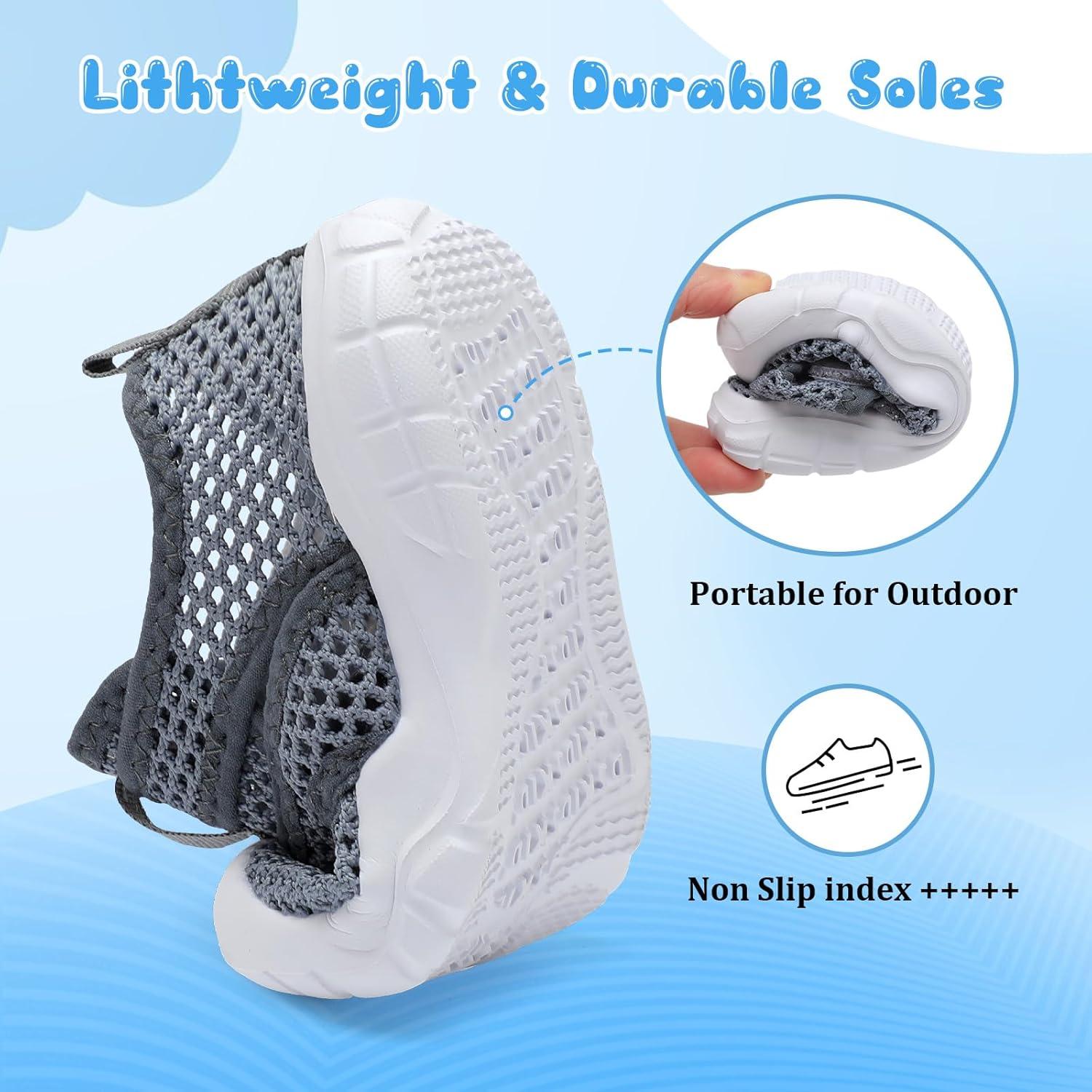 image:imageCentipede Demon Toddler Sandals for Boys Girls Kids Water Sandals Outdoor Breathable Aqua Shoes Summer Barefoot Shoes Lightweight Qucik Dry for Swim Pool BeachGrey