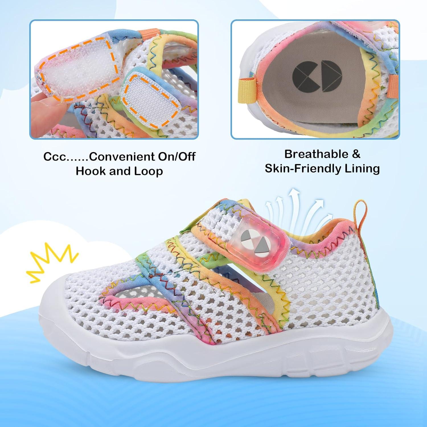 image:imageCentipede Demon Toddler Sandals for Boys Girls Kids Water Sandals Outdoor Breathable Aqua Shoes Summer Barefoot Shoes Lightweight Qucik Dry for Swim Pool BeachQc White