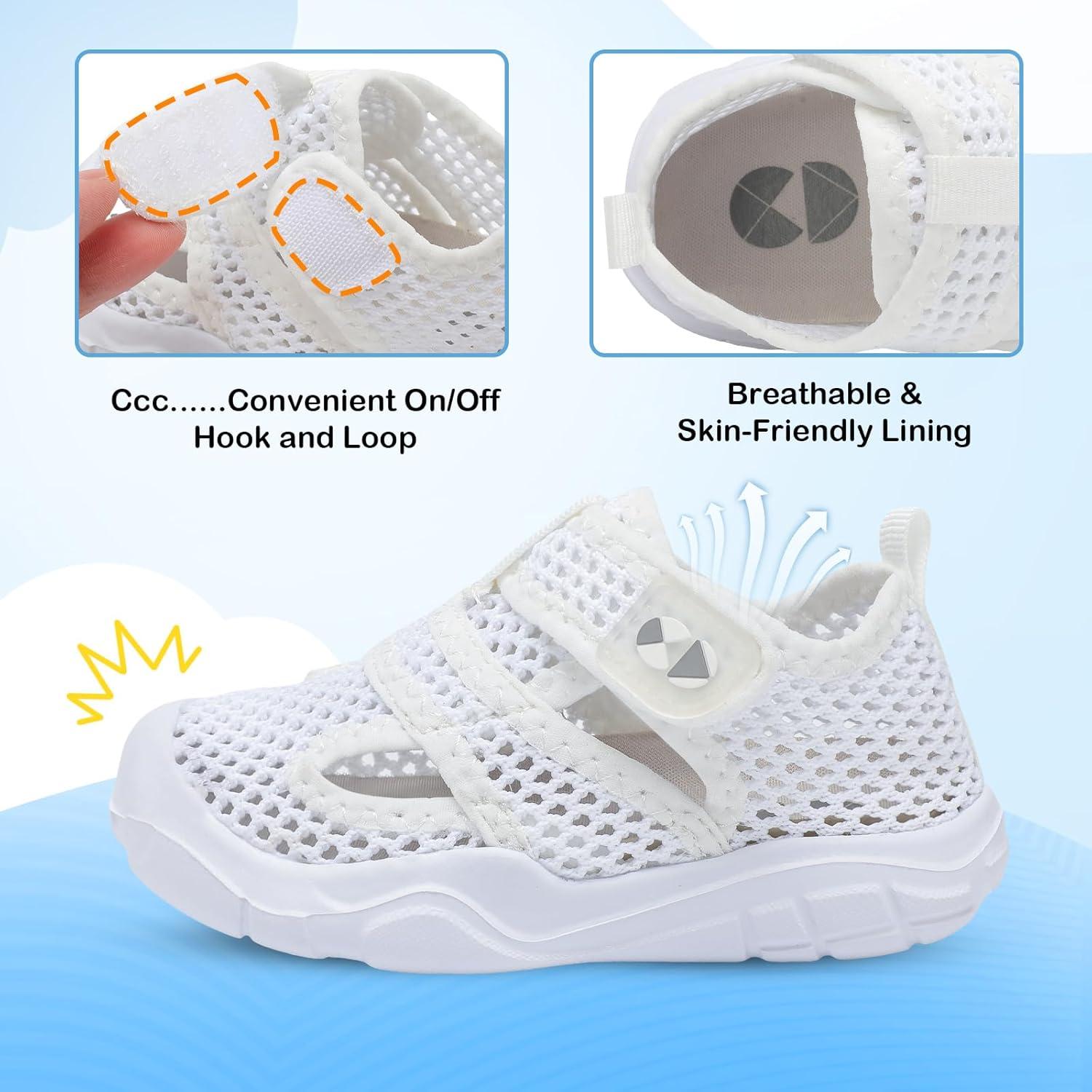 image:imageCentipede Demon Toddler Sandals for Boys Girls Kids Water Sandals Outdoor Breathable Aqua Shoes Summer Barefoot Shoes Lightweight Qucik Dry for Swim Pool BeachWhite