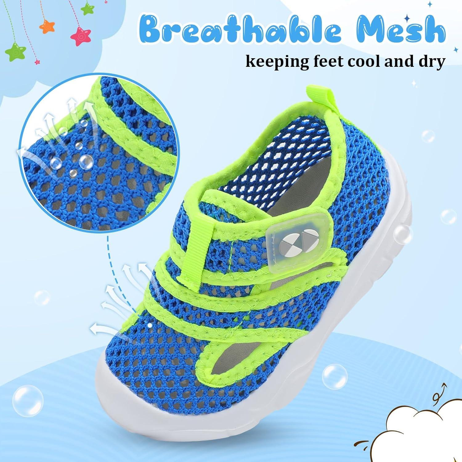 image:imageCentipede Demon Toddler Sandals for Boys Girls Kids Water Sandals Outdoor Breathable Aqua Shoes Summer Barefoot Shoes Lightweight Qucik Dry for Swim Pool BeachBlue Green
