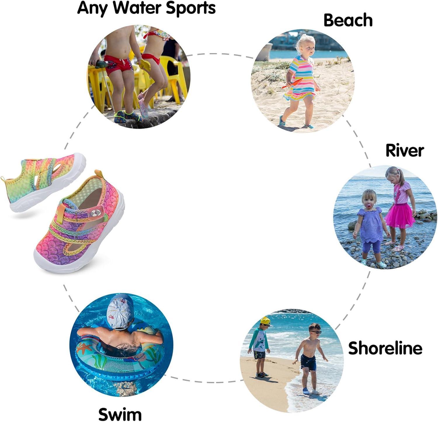image:imageCentipede Demon Toddler Sandals for Boys Girls Kids Water Sandals Outdoor Breathable Aqua Shoes Summer Barefoot Shoes Lightweight Qucik Dry for Swim Pool BeachYl Qcyellow