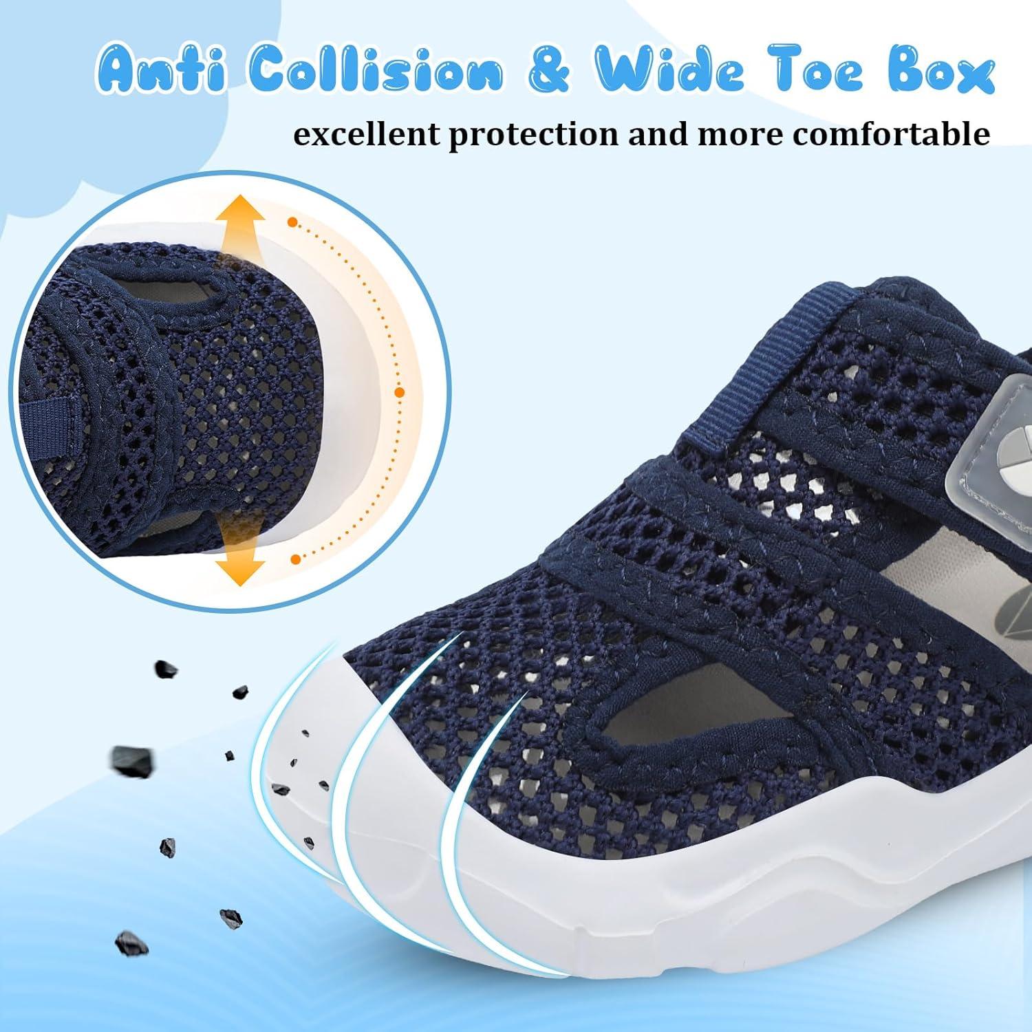 image:imageCentipede Demon Toddler Sandals for Boys Girls Kids Water Sandals Outdoor Breathable Aqua Shoes Summer Barefoot Shoes Lightweight Qucik Dry for Swim Pool BeachDark Blue