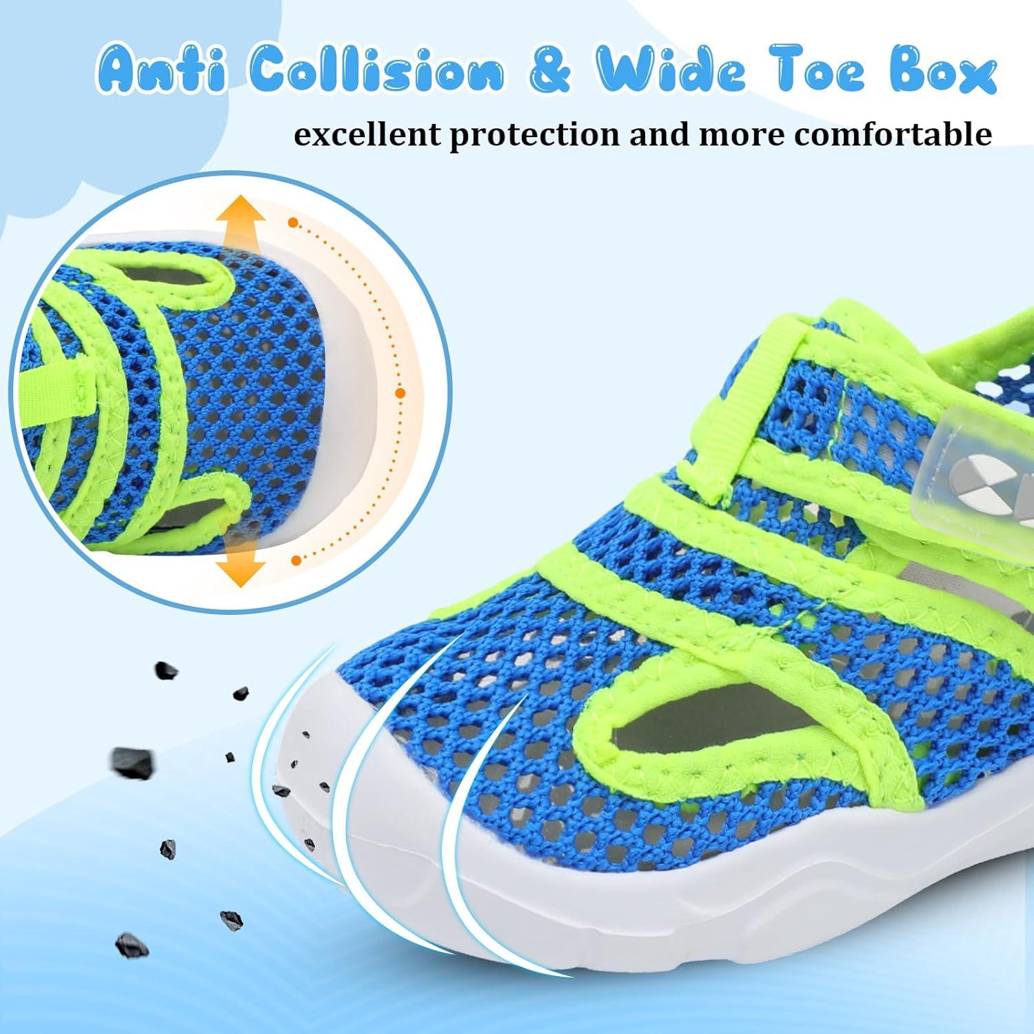 image:imageCentipede Demon Toddler Sandals for Boys Girls Kids Water Sandals Outdoor Breathable Aqua Shoes Summer Barefoot Shoes Lightweight Qucik Dry for Swim Pool BeachBlue Green