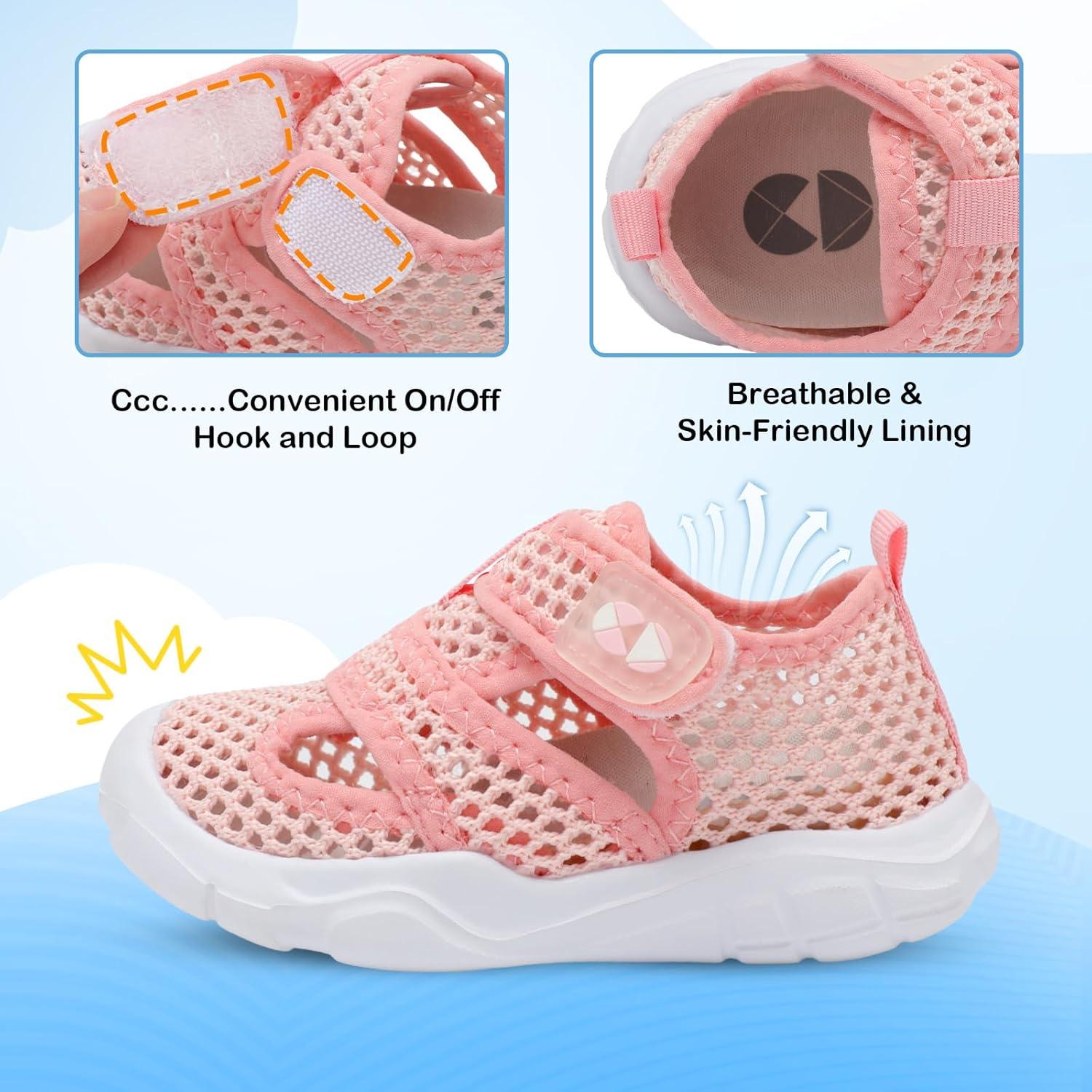 image:imageCentipede Demon Toddler Sandals for Boys Girls Kids Water Sandals Outdoor Breathable Aqua Shoes Summer Barefoot Shoes Lightweight Qucik Dry for Swim Pool BeachPink