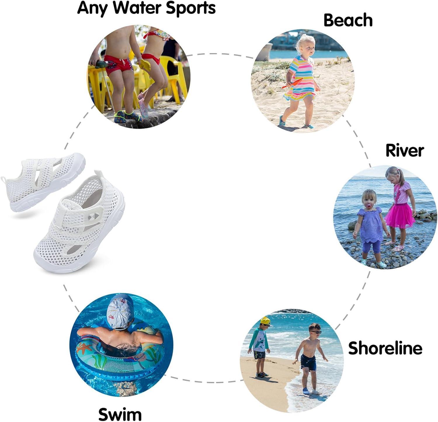 image:imageCentipede Demon Toddler Sandals for Boys Girls Kids Water Sandals Outdoor Breathable Aqua Shoes Summer Barefoot Shoes Lightweight Qucik Dry for Swim Pool BeachWhite