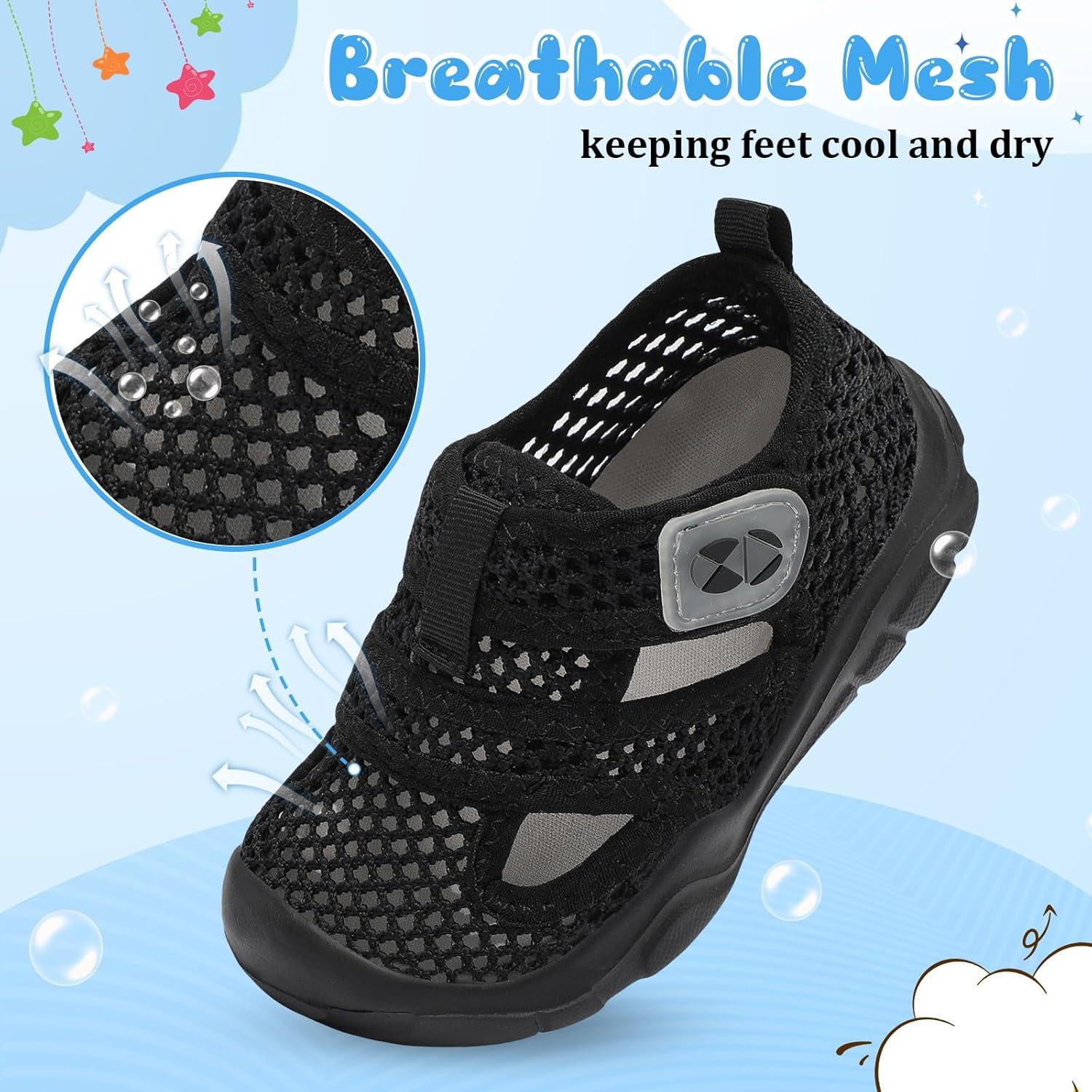 image:imageCentipede Demon Toddler Sandals for Boys Girls Kids Water Sandals Outdoor Breathable Aqua Shoes Summer Barefoot Shoes Lightweight Qucik Dry for Swim Pool BeachBlack