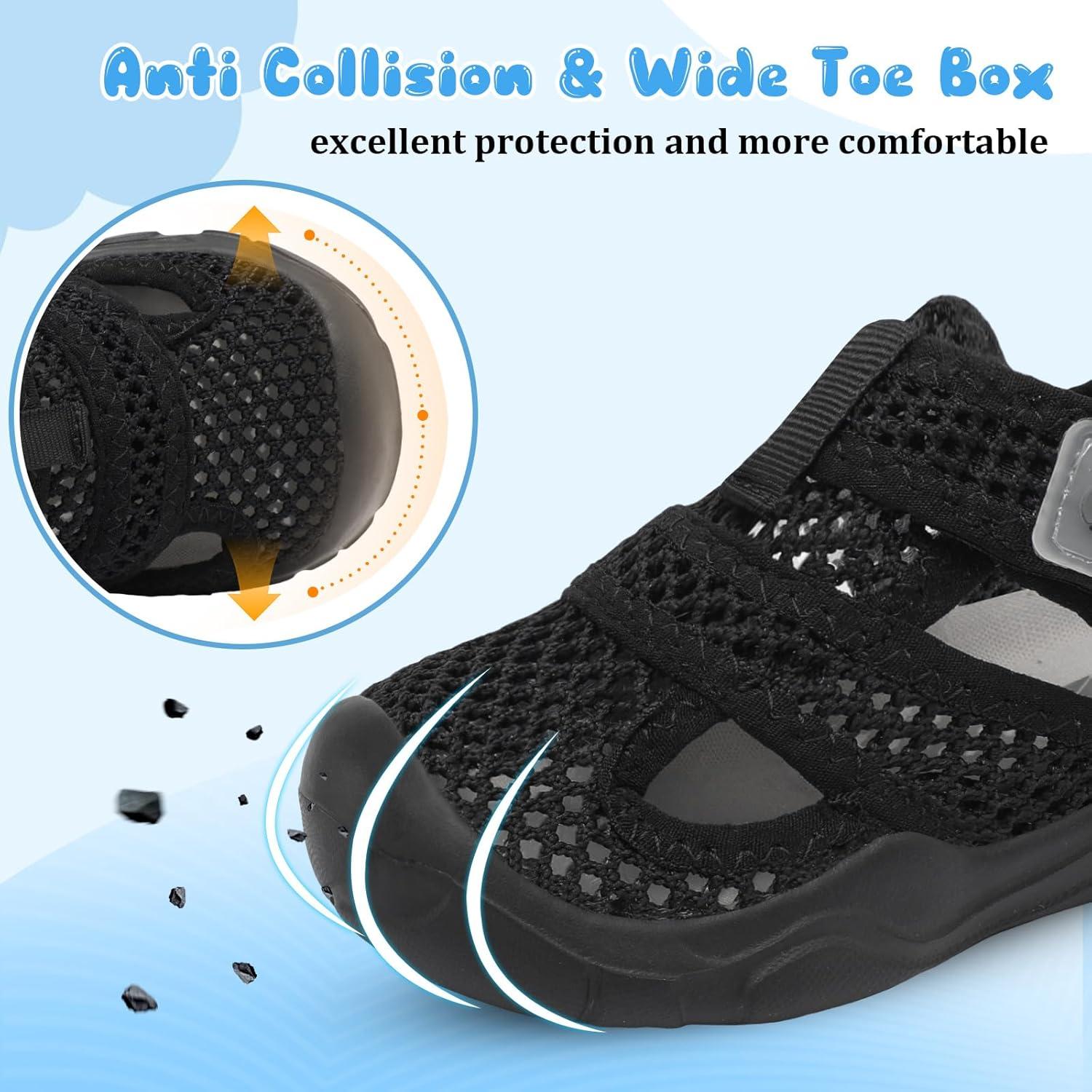 image:imageCentipede Demon Toddler Sandals for Boys Girls Kids Water Sandals Outdoor Breathable Aqua Shoes Summer Barefoot Shoes Lightweight Qucik Dry for Swim Pool BeachBlack
