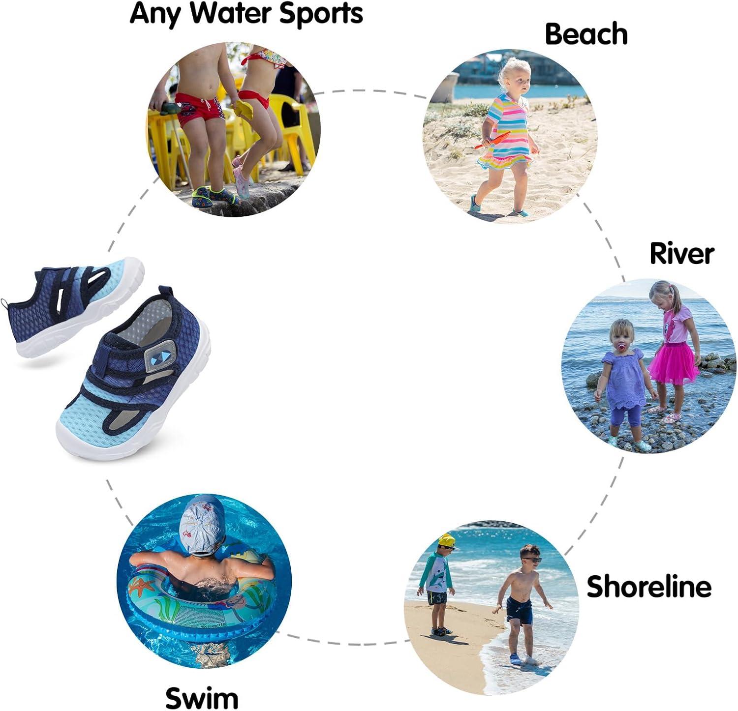 image:imageCentipede Demon Toddler Sandals for Boys Girls Kids Water Sandals Outdoor Breathable Aqua Shoes Summer Barefoot Shoes Lightweight Qucik Dry for Swim Pool BeachJb Navyliblue