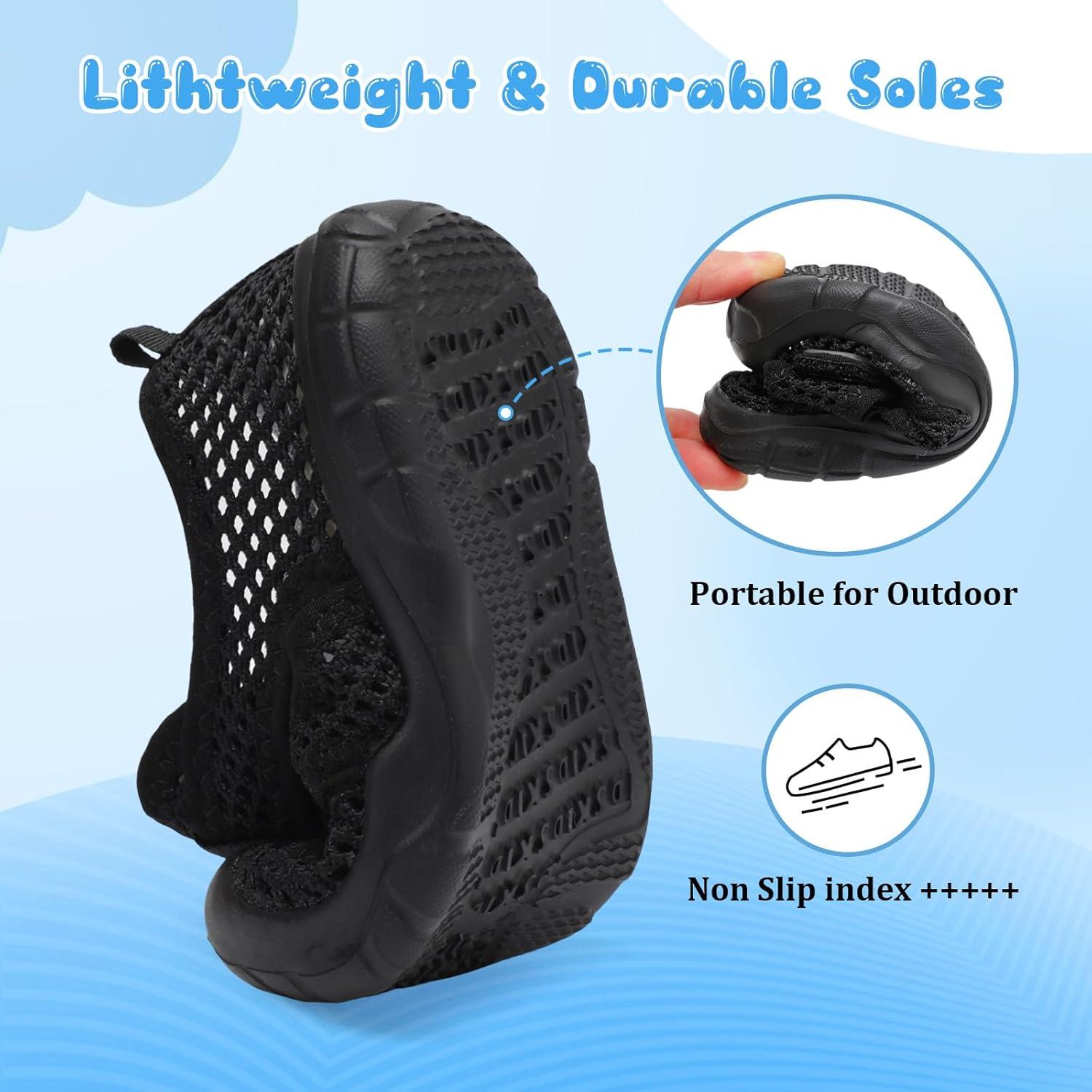 image:imageCentipede Demon Toddler Sandals for Boys Girls Kids Water Sandals Outdoor Breathable Aqua Shoes Summer Barefoot Shoes Lightweight Qucik Dry for Swim Pool BeachBlack