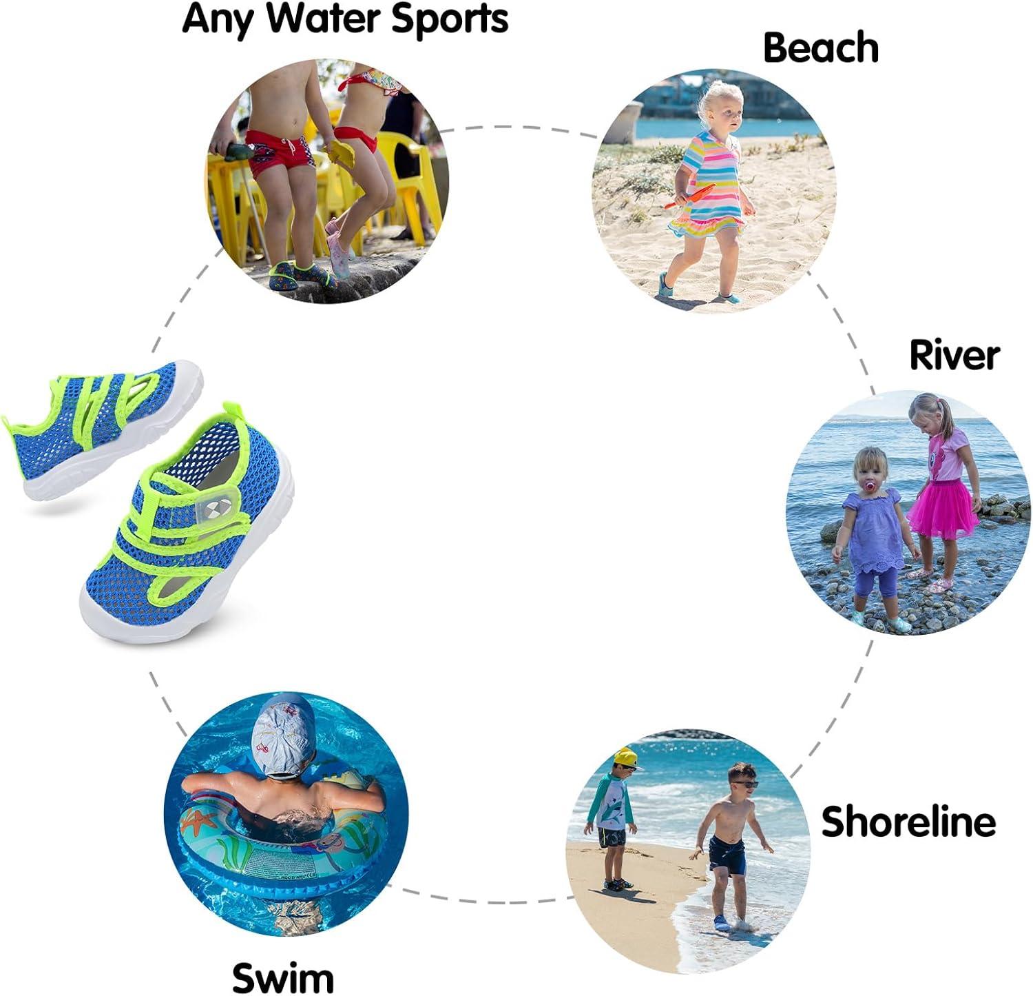 image:imageCentipede Demon Toddler Sandals for Boys Girls Kids Water Sandals Outdoor Breathable Aqua Shoes Summer Barefoot Shoes Lightweight Qucik Dry for Swim Pool BeachBlue Green
