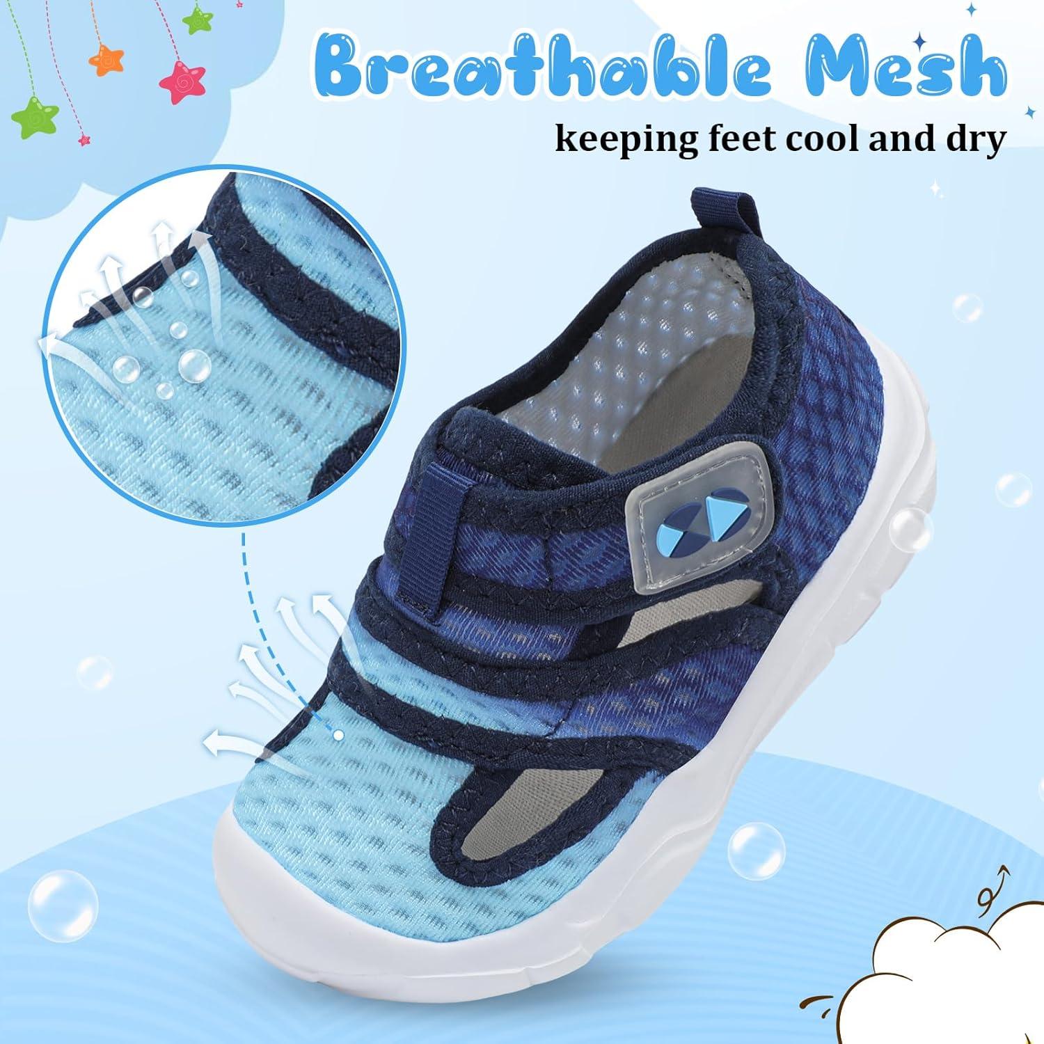 image:imageCentipede Demon Toddler Sandals for Boys Girls Kids Water Sandals Outdoor Breathable Aqua Shoes Summer Barefoot Shoes Lightweight Qucik Dry for Swim Pool BeachJb Navyliblue