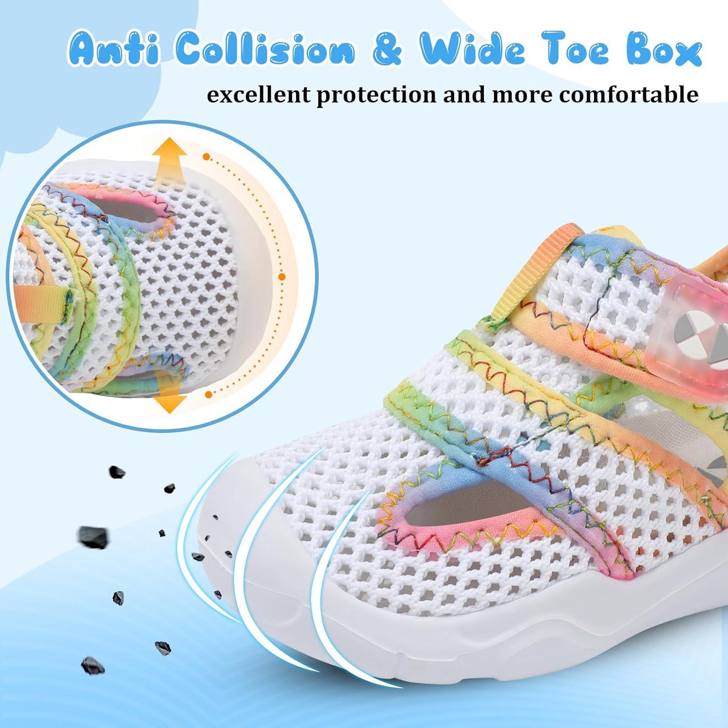 image:imageCentipede Demon Toddler Sandals for Boys Girls Kids Water Sandals Outdoor Breathable Aqua Shoes Summer Barefoot Shoes Lightweight Qucik Dry for Swim Pool BeachQc White