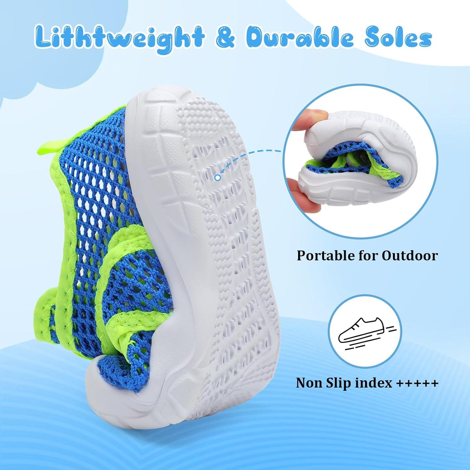 image:imageCentipede Demon Toddler Sandals for Boys Girls Kids Water Sandals Outdoor Breathable Aqua Shoes Summer Barefoot Shoes Lightweight Qucik Dry for Swim Pool BeachBlue Green
