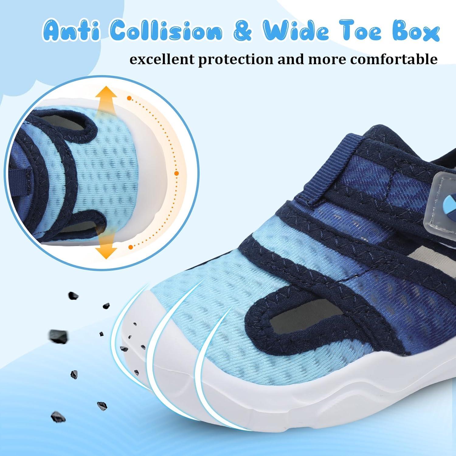 image:imageCentipede Demon Toddler Sandals for Boys Girls Kids Water Sandals Outdoor Breathable Aqua Shoes Summer Barefoot Shoes Lightweight Qucik Dry for Swim Pool BeachJb Navyliblue