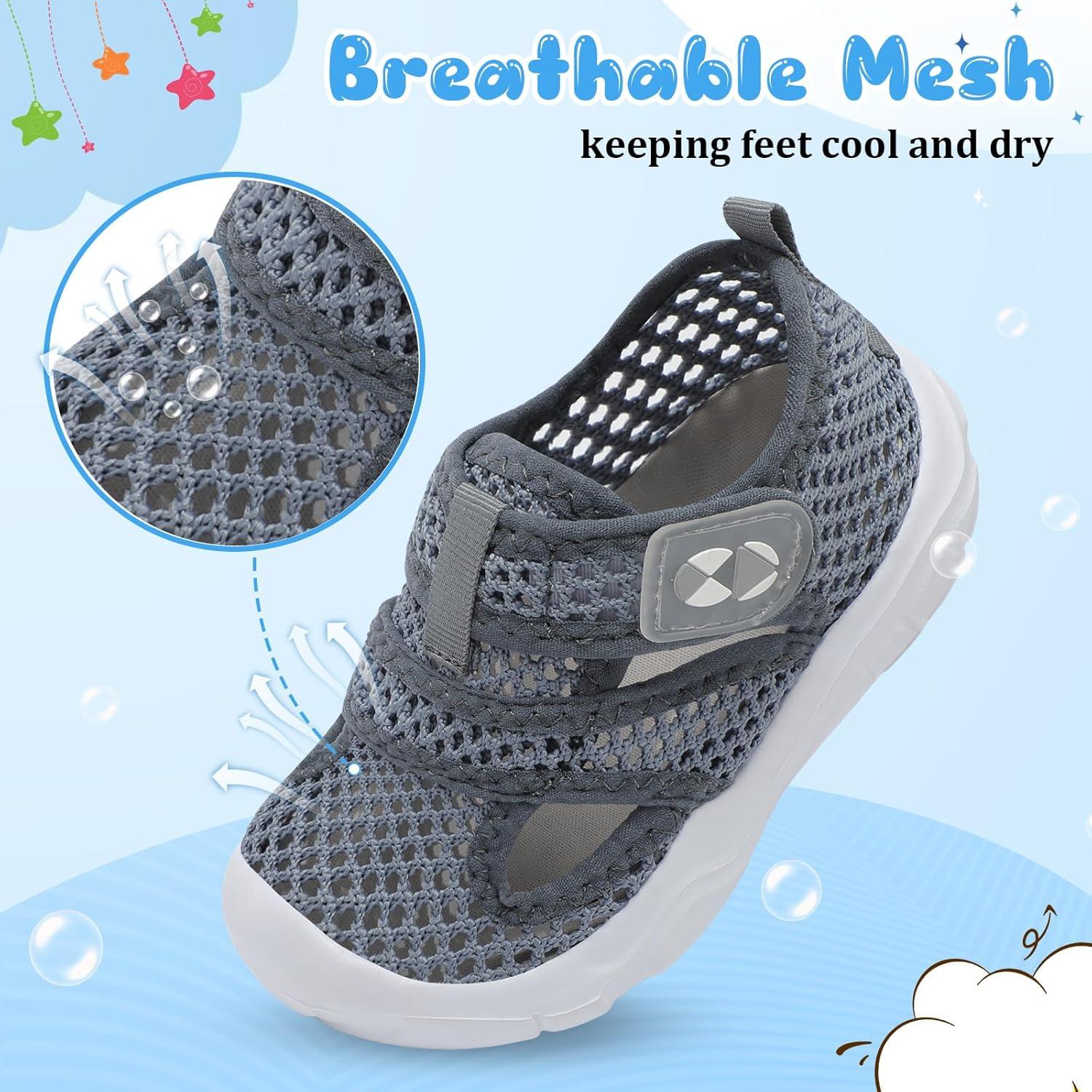 image:imageCentipede Demon Toddler Sandals for Boys Girls Kids Water Sandals Outdoor Breathable Aqua Shoes Summer Barefoot Shoes Lightweight Qucik Dry for Swim Pool BeachGrey