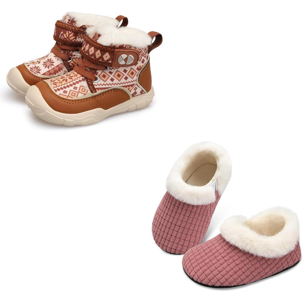 image:imageCentipede Demon Toddler Boots Boys Girls Winter Boots Set of 2 Pairs Size 7 Toddler Boxibrown Pink