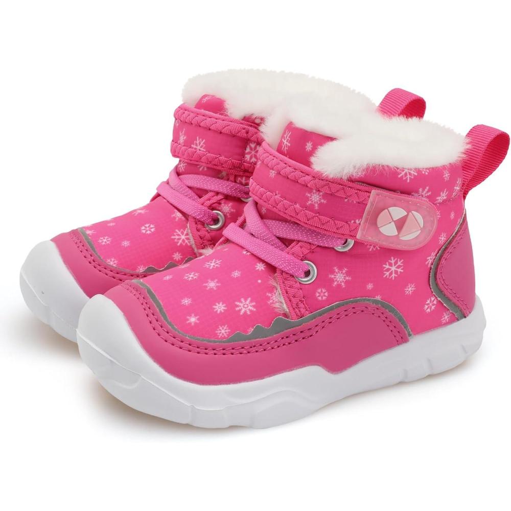 image:imageCentipede Demon Toddler Boots Boys Girls Winter Boots Waterproof Fleece Kids Snow Boots Faux Fur Booties Warm Walking Shoes for Indoor OutdoorRose Snow