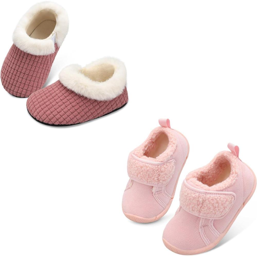 image:imageCentipede Demon Toddler Slippers for Boys Girls Slip On Kids House Shoes Set of 2 Pairs Size 7 Toddler Pink