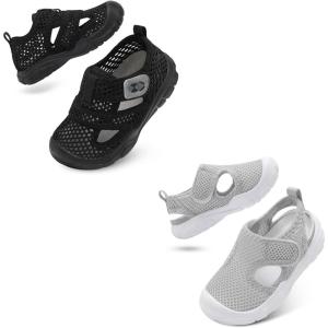 Centipede Demon Toddler Sandals Boys Girls Kids Swim Beach Water Shoes Set of 2 Pairs Size 7-7.5 Toddler Black Light Grey