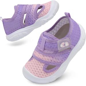 Centipede Demon Toddler Sandals for Boys Girls Kids Water Sandals Outdoor Breathable Aqua Shoes Summer Barefoot Shoes Lightweight Qucik Dry for Swim Pool Beach(Purple Pink)