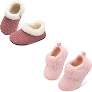 Centipede Demon Toddler Slippers for Boys Girls Slip On Kids House Shoes Set of 2 Pairs Size 7 Toddler Pink