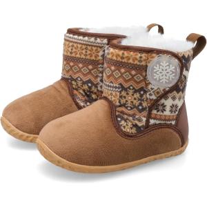 Centipede Demon Toddler Winter Boots for Girls Boys Warm Suede Plush Lining Unisex Kids Baby Outdoor Lightweight Snow Boots Ankle Booties Shoes with Two Hook and Loop 6.5-7.5 Toddler