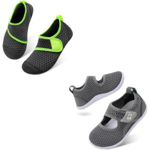 Toddler Water Shoes for Boys Girls Swim Beach Kids Aqua Socks Set of 2 Pairs Size 6-7 Toddler Graygreen Deepgrey