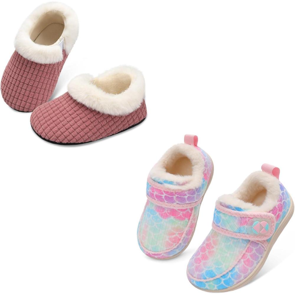 image:imageCentipede Demon Toddler Slippers for Boys Girls Slip On Kids House Shoes Set of 2 Pairs Size 7 Toddler Pink Colorscale