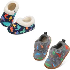 Centipede Demon Toddler Slippers for Boys Girls Slip On Kids House Shoes Set of 2 Pairs Size 7 Toddler Dinosaur