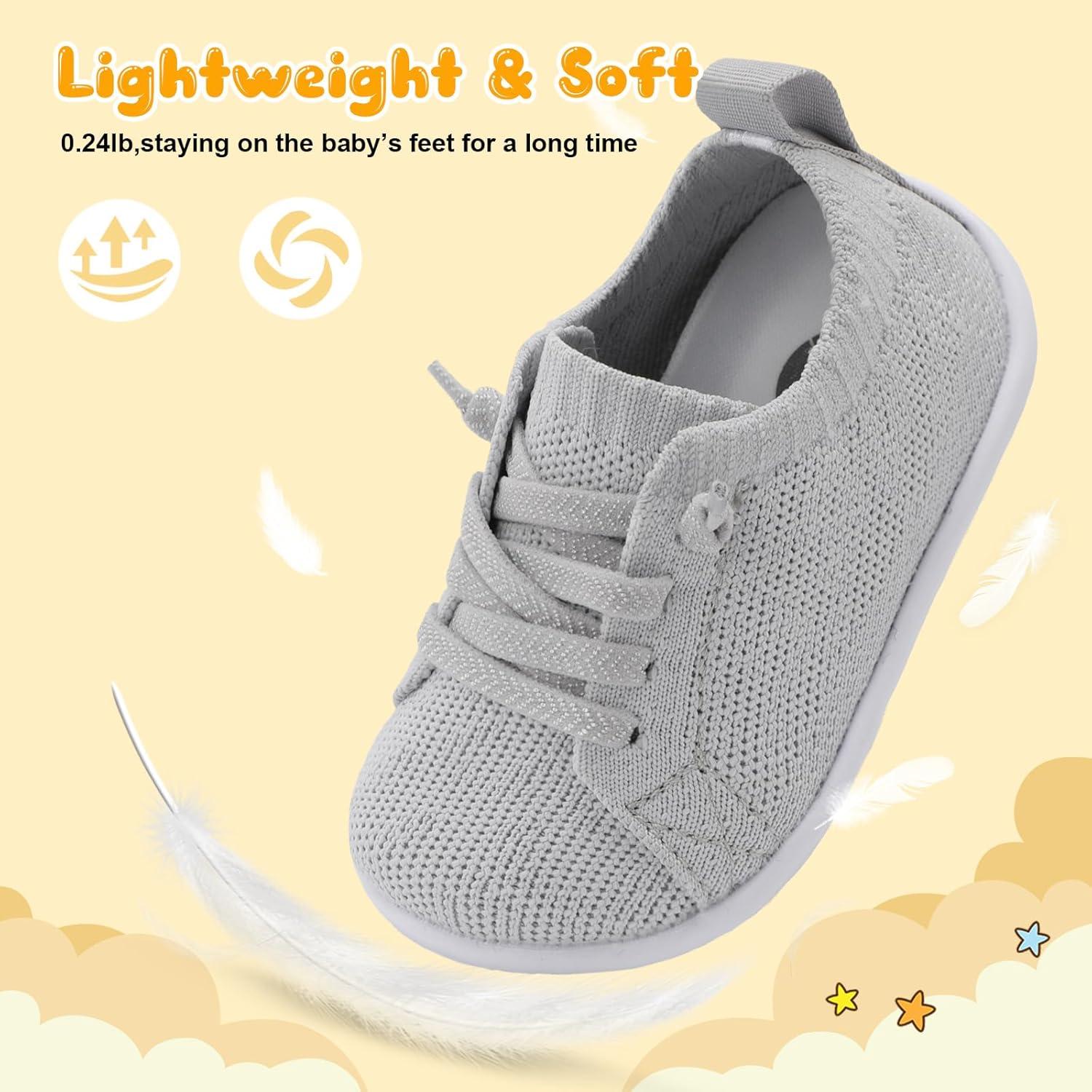 image:imageCentipede Demon Baby Shoes Baby Boy Girl First Walking Shoes Breathable Barefoot Infant Shoe Lightweight Slip On Sneakers Soft Sock ShoeLight Grey